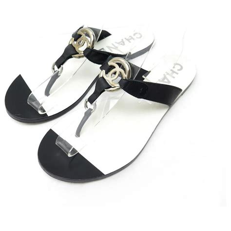 scarpe chanel infradito|Sandali Chanel in Pelle Nero taglia 40 IT .